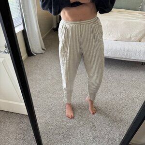 Emporio Armani Beige Italian Linen Taper Leg Pants Size Medium